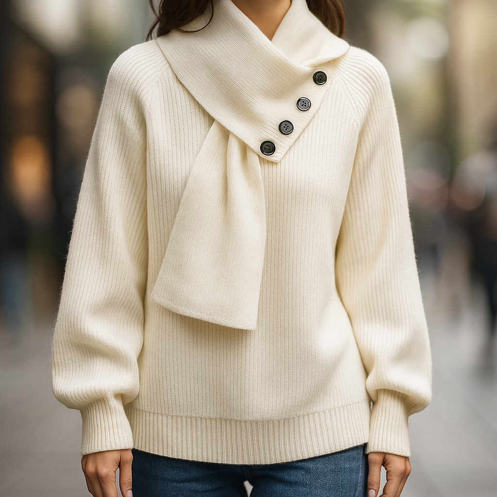 Leah | Cozy Scarf-Neck Sweater