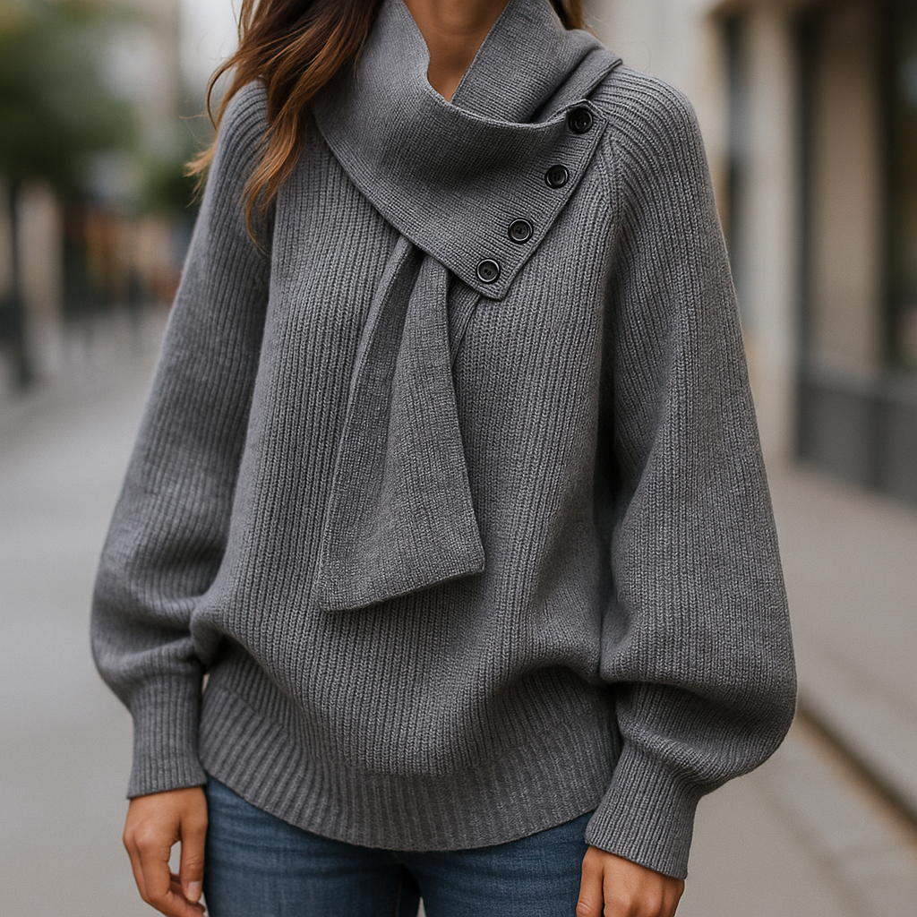 Leah | Cozy Scarf-Neck Sweater