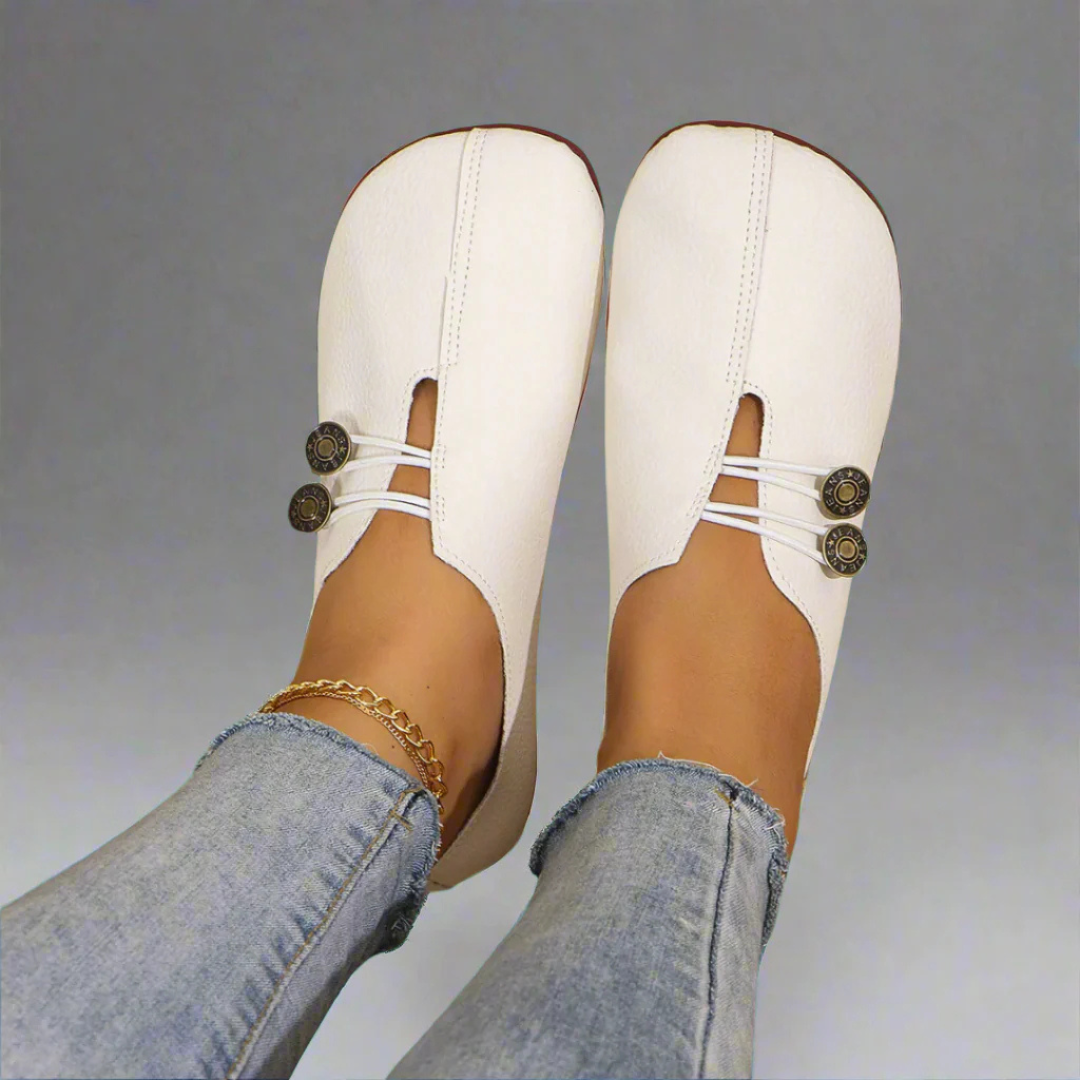 Slip-On Ballerinas for Women – Closed Toe with Elastic Band Design