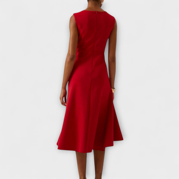 Julissa | Draped Asymmetric Midi Dress