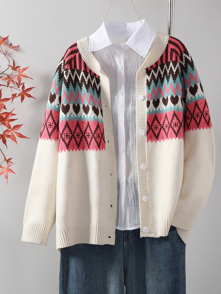 Sofia | Classic Knitted Cardigan with Pattern