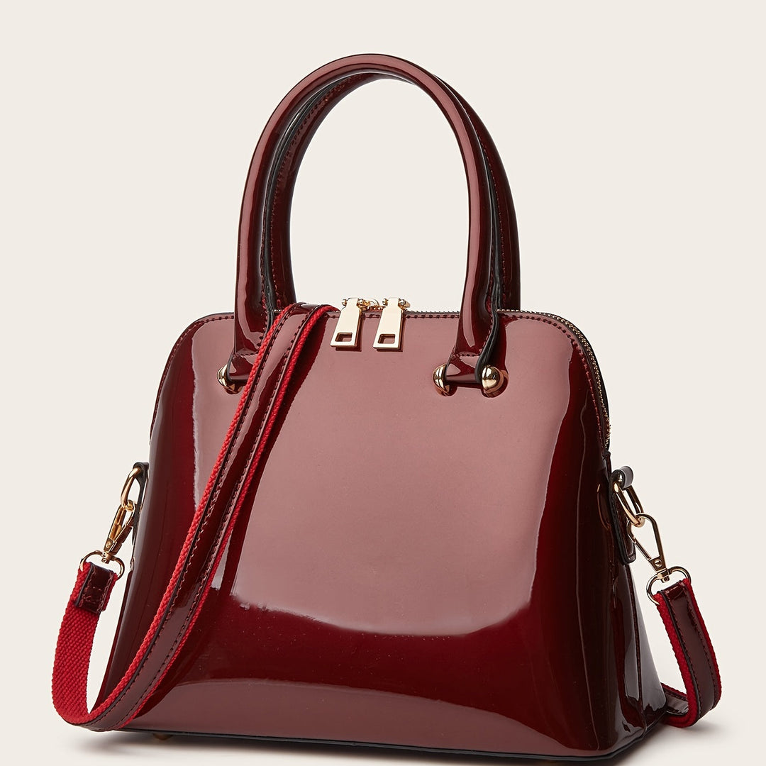 Chic Shiny Bag with Zipper – Practical and Elegant for Everyday Use!