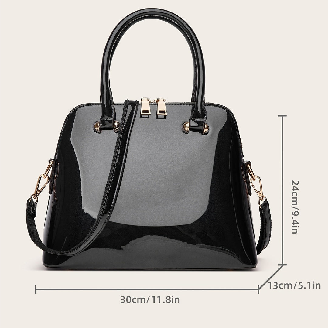 Chic Shiny Bag with Zipper – Practical and Elegant for Everyday Use!