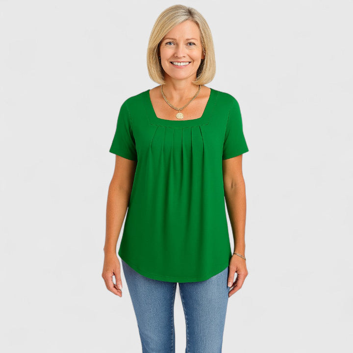 Lianna – Pleated Square Neck Top