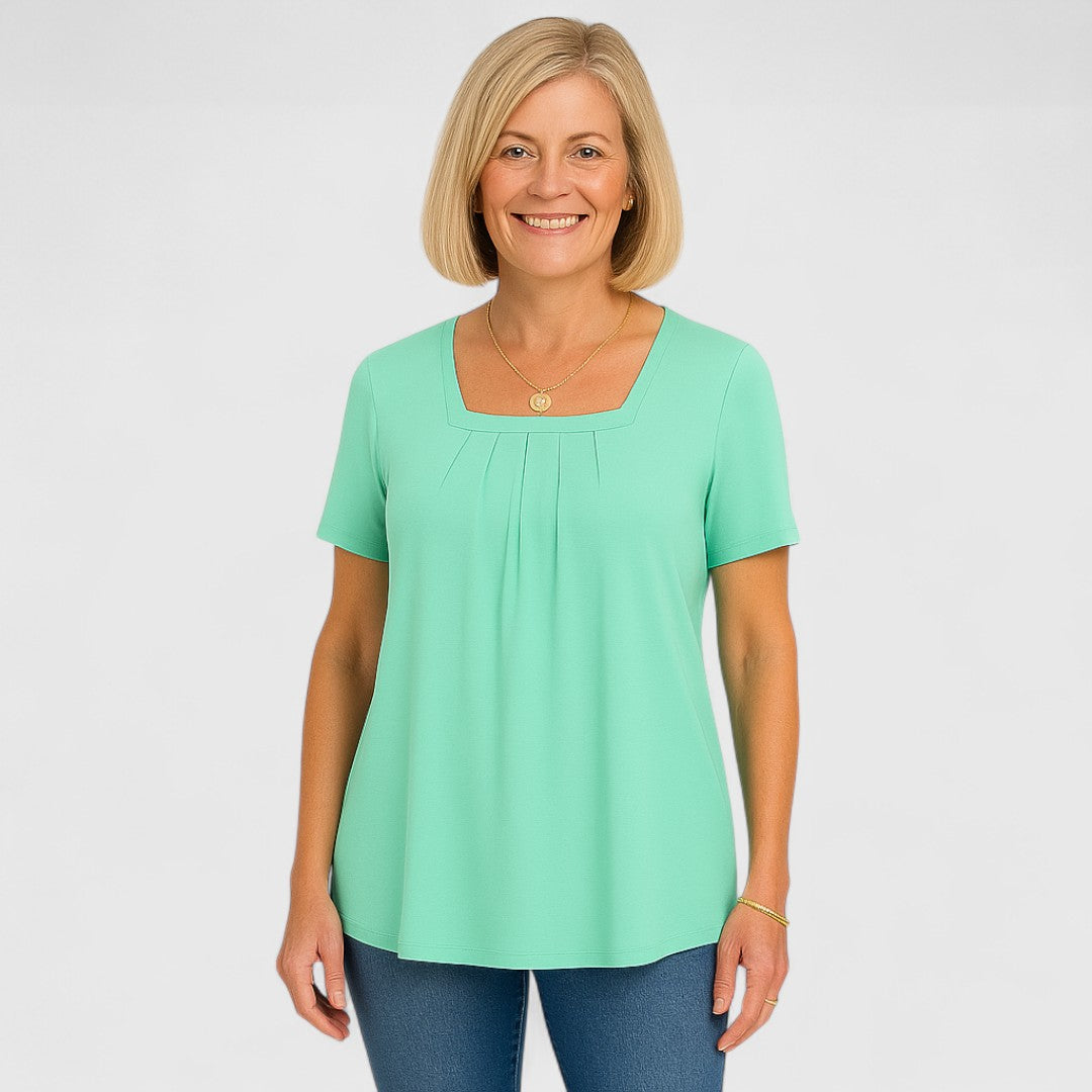 Lianna – Pleated Square Neck Top