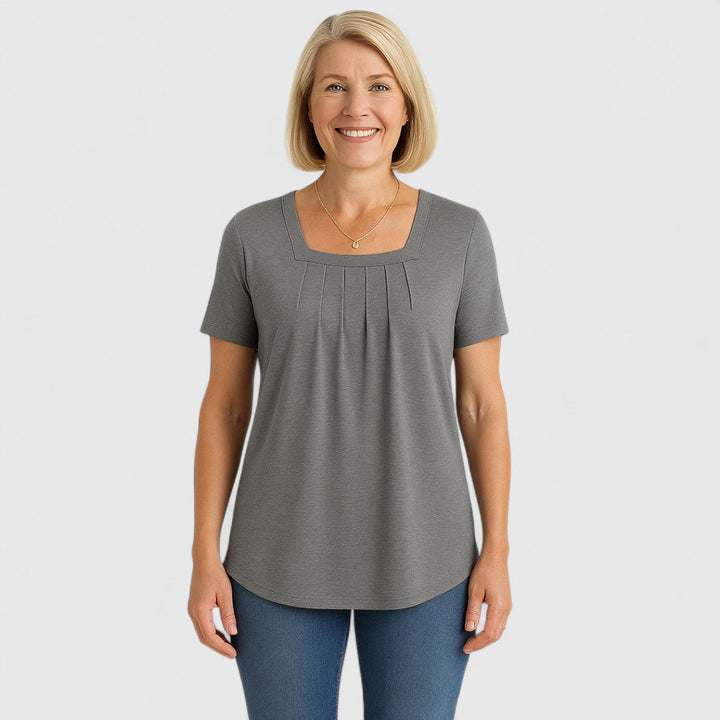 Lianna – Pleated Square Neck Top