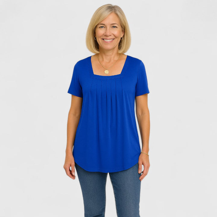 Lianna – Pleated Square Neck Top