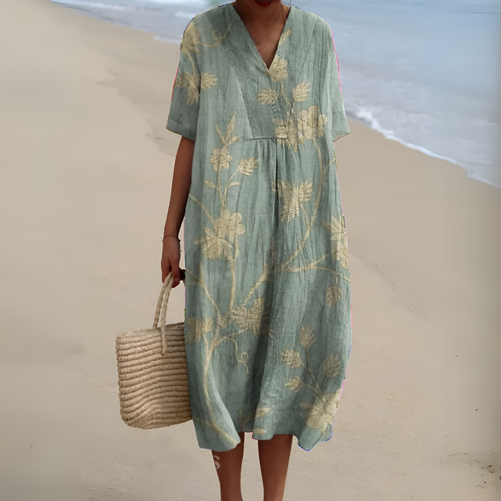 Chloe | Floral Midi Dress Loose Fit
