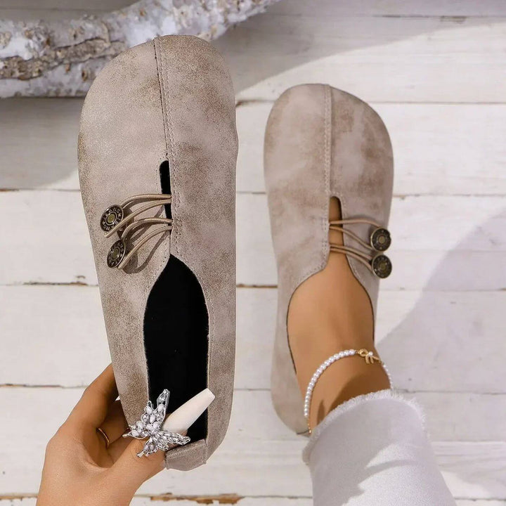 Slip-On Ballerinas for Women – Closed Toe with Elastic Band Design