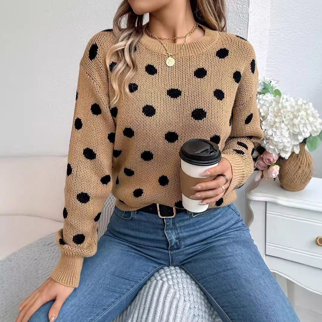Nathalie – Polka Dot Knit Sweater