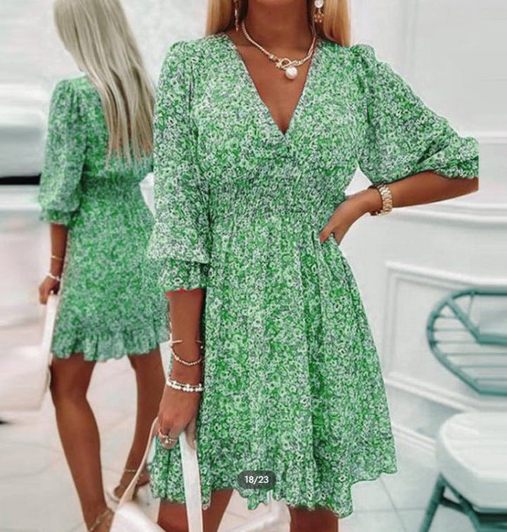 Lena | Floral Smocked Midi Dress
