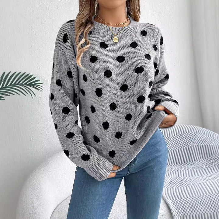 Nathalie – Polka Dot Knit Sweater