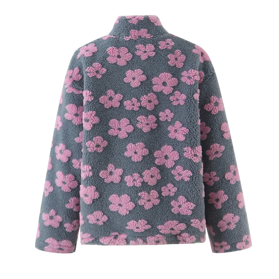 Emelia | Floral Print Stand Collar Sweater