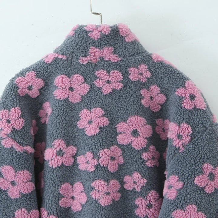 Emelia | Floral Print Stand Collar Sweater