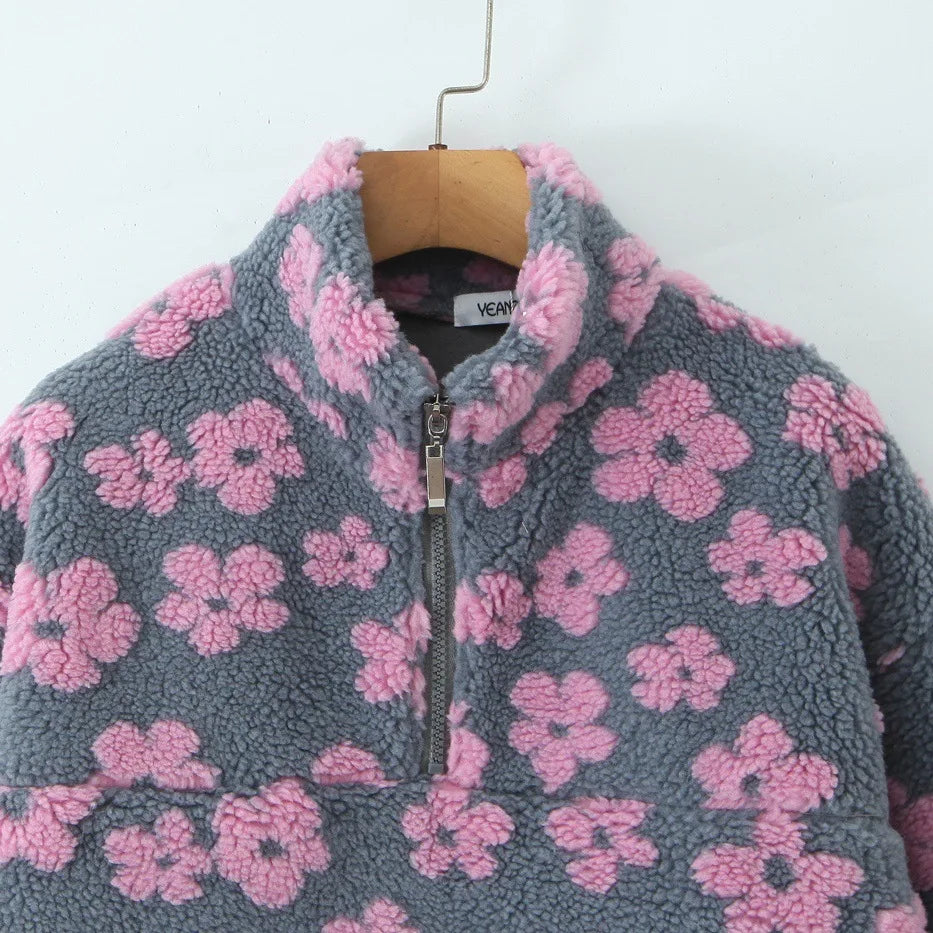 Emelia | Floral Print Stand Collar Sweater