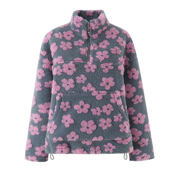 Emelia | Floral Print Stand Collar Sweater