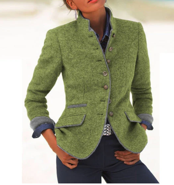 Olive – Elegant High-Neck Cardigan