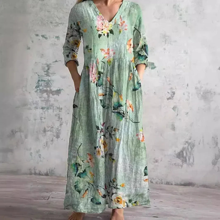 Saoirse | Floral Print Midi Casual Dress