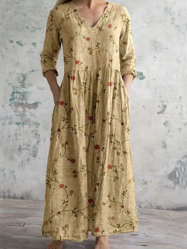 Saoirse | Floral Print Midi Casual Dress