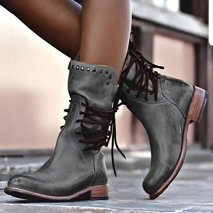 Anna | Vintage Lace-Up Leather Shoes