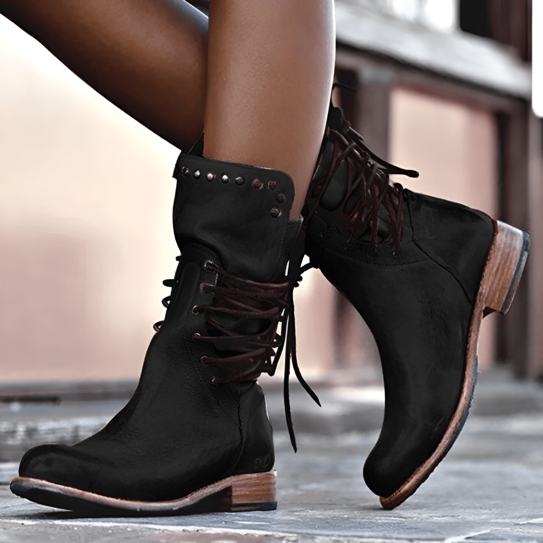 Anna | Vintage Lace-Up Leather Shoes