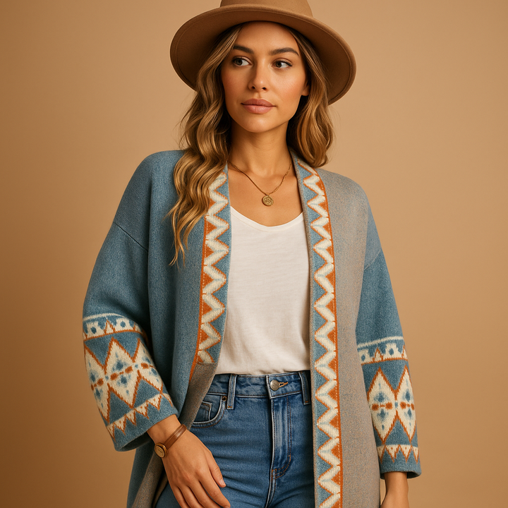 Bohemian jacquard cardigan for women | Lotte