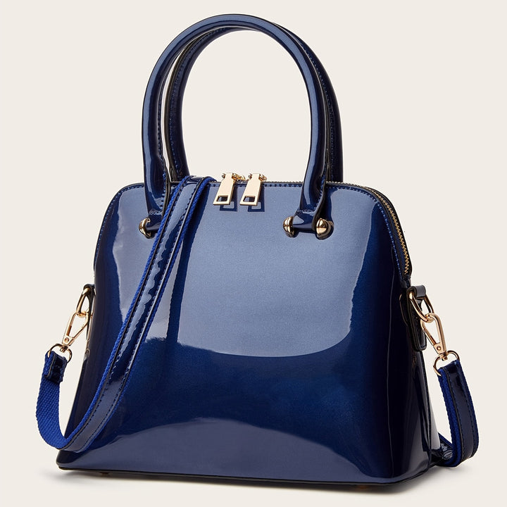 Chic Shiny Bag with Zipper – Practical and Elegant for Everyday Use!