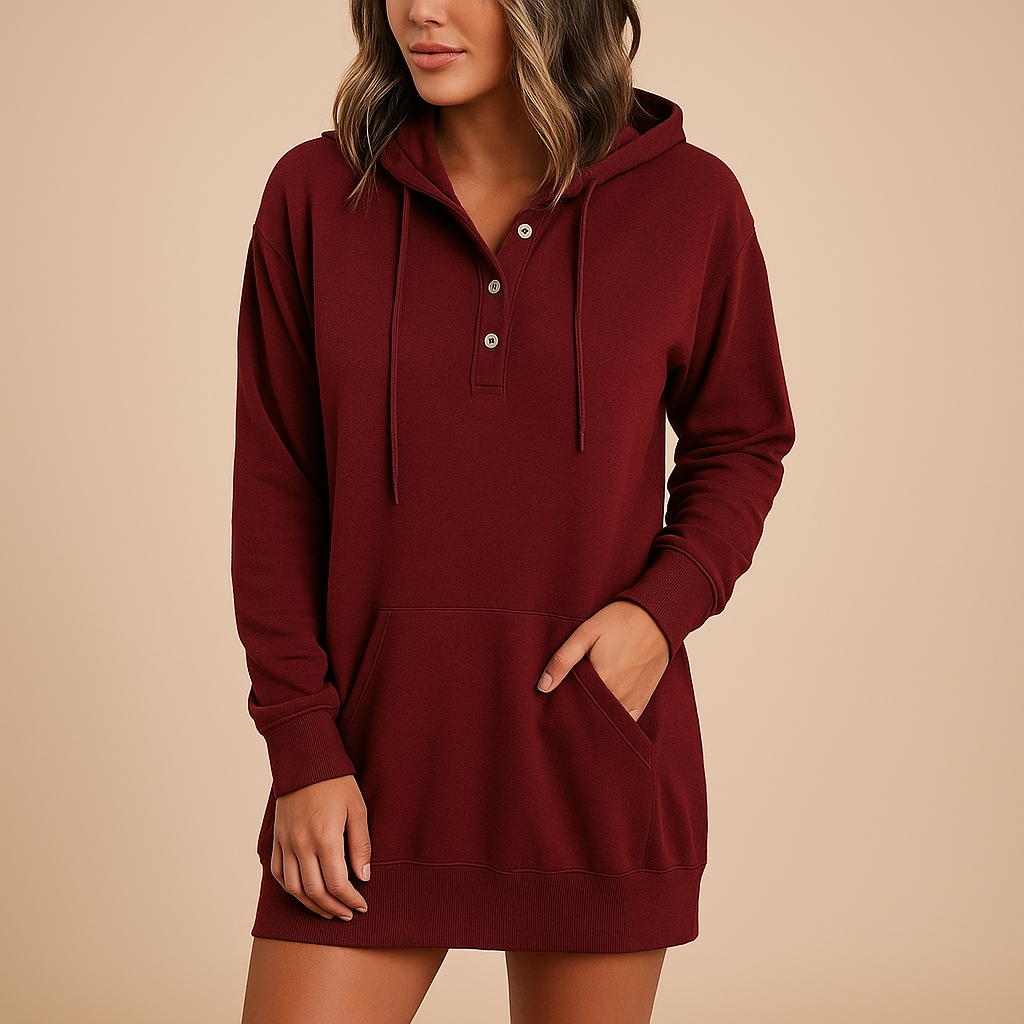 Casual women’s hoodie dress with relaxed fit | Timo