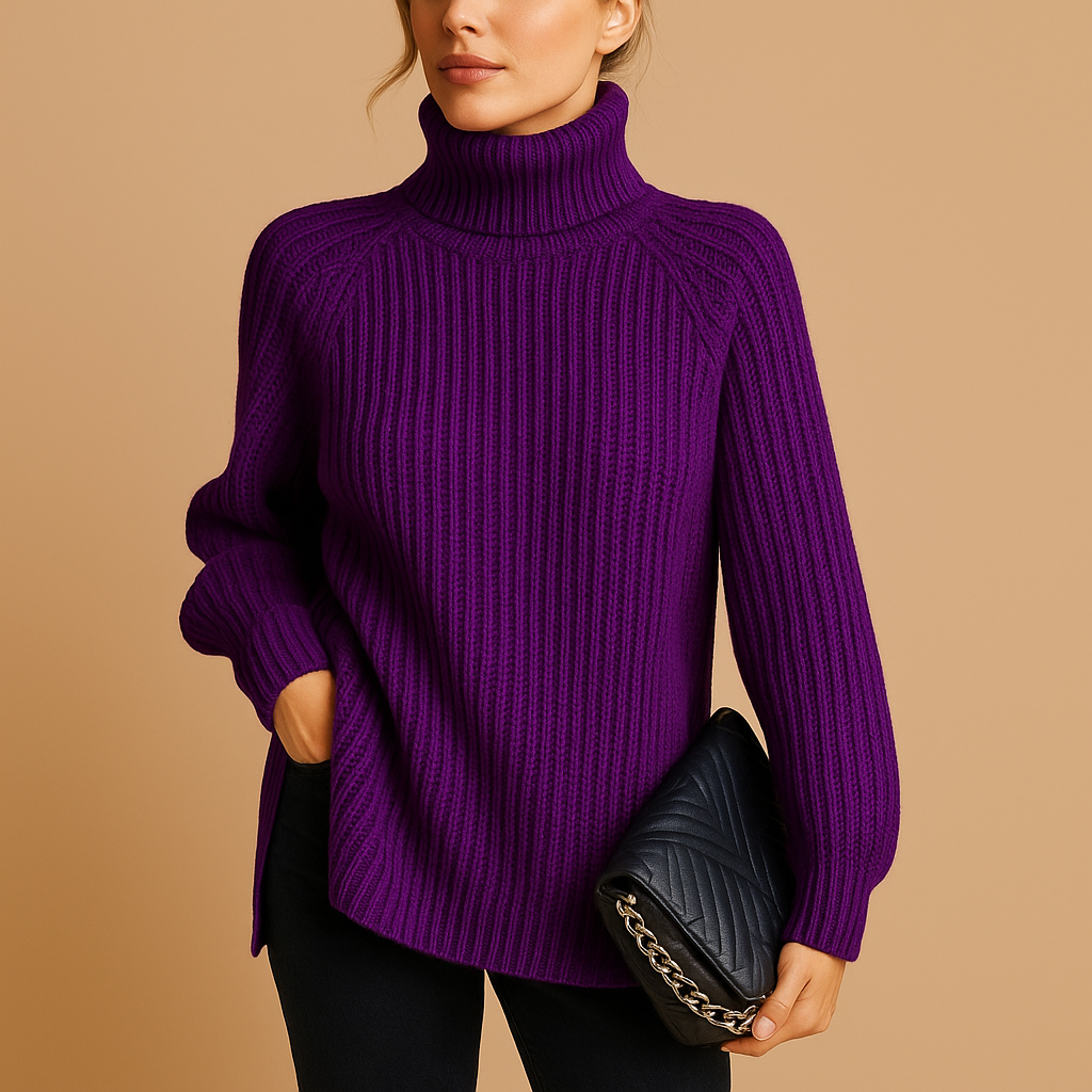 Turtleneck with soft texture and minimalist design for women | Jinte