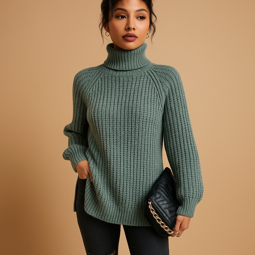 Turtleneck with soft texture and minimalist design for women | Jinte