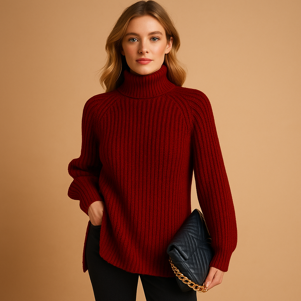 Turtleneck with soft texture and minimalist design for women | Jinte