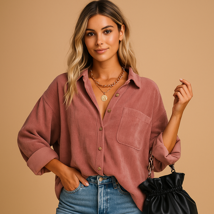Corduroy knit jacket for women | Nynke