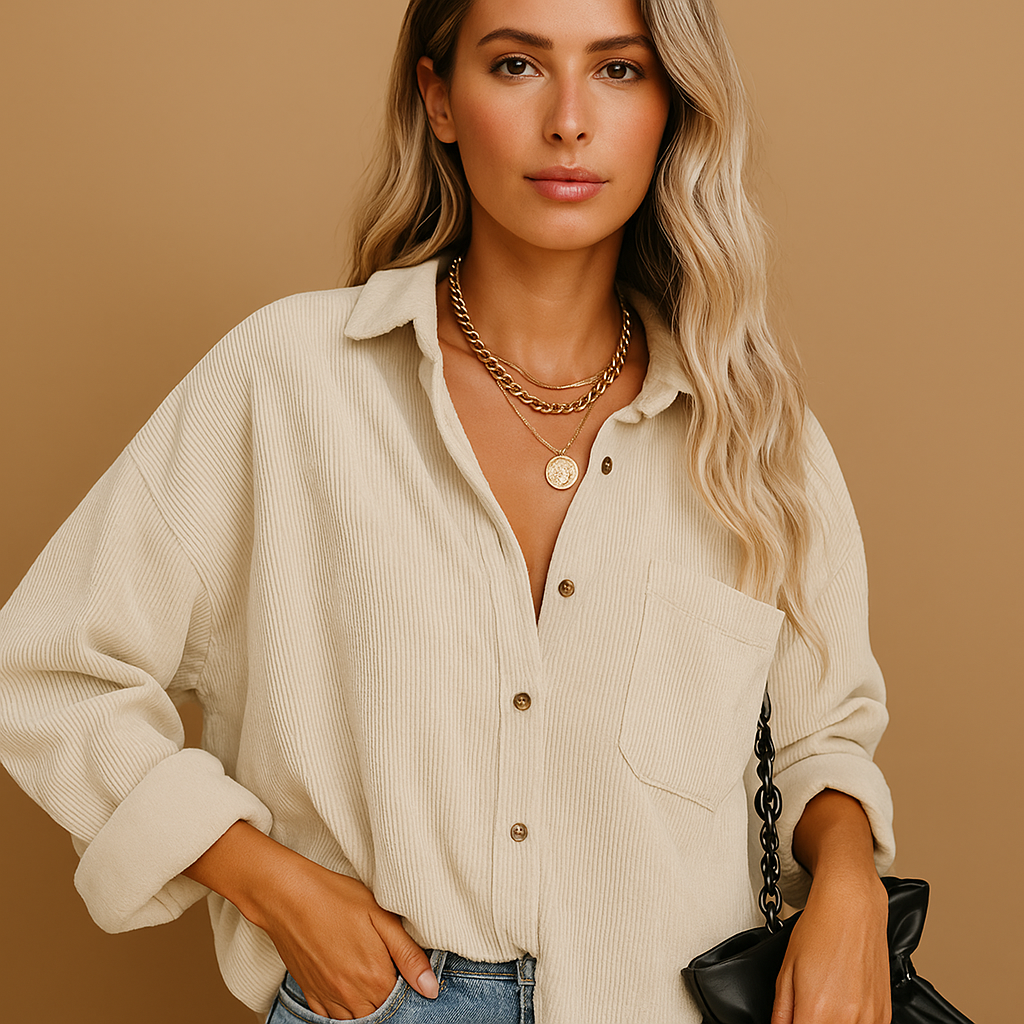 Corduroy knit jacket for women | Nynke