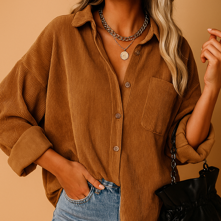 Corduroy knit jacket for women | Nynke