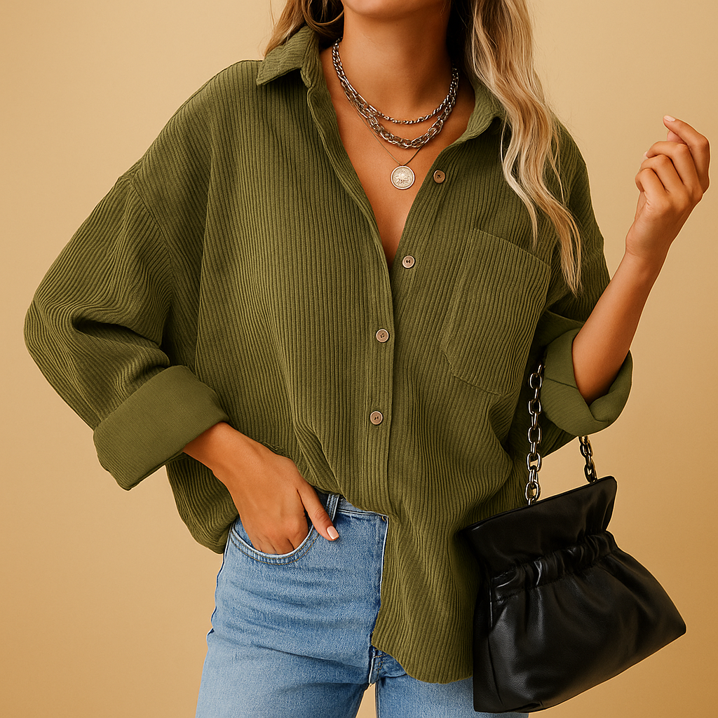 Corduroy knit jacket for women | Nynke