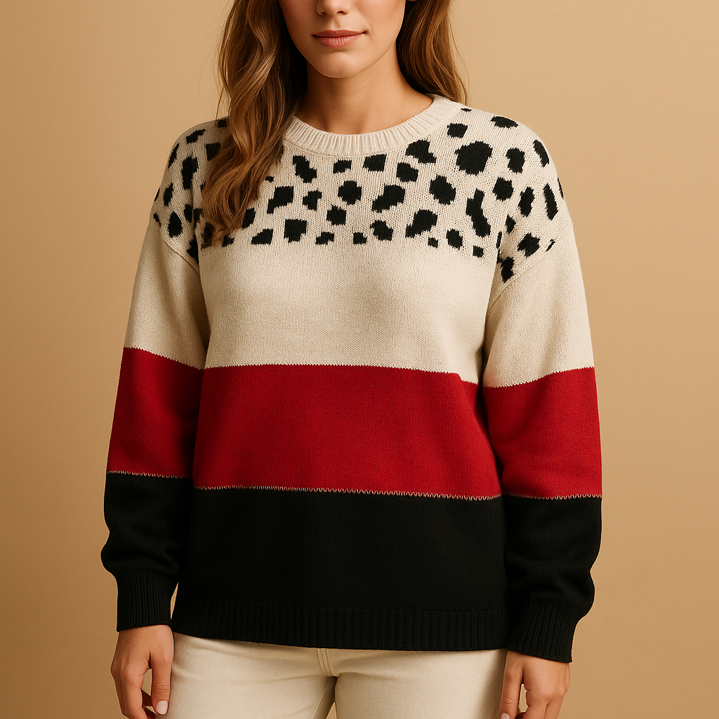 Women’s sweater with leopard print and comfortable fit | Malou