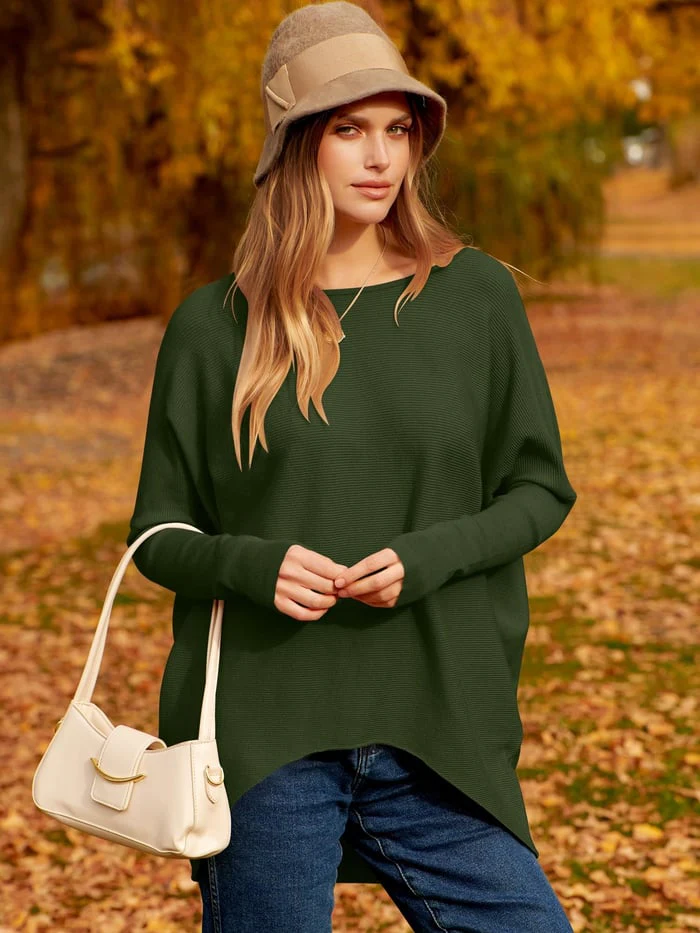 Women's Sweater Oversized Fit Soft Wool Blend Long Sleeves – Casual Style