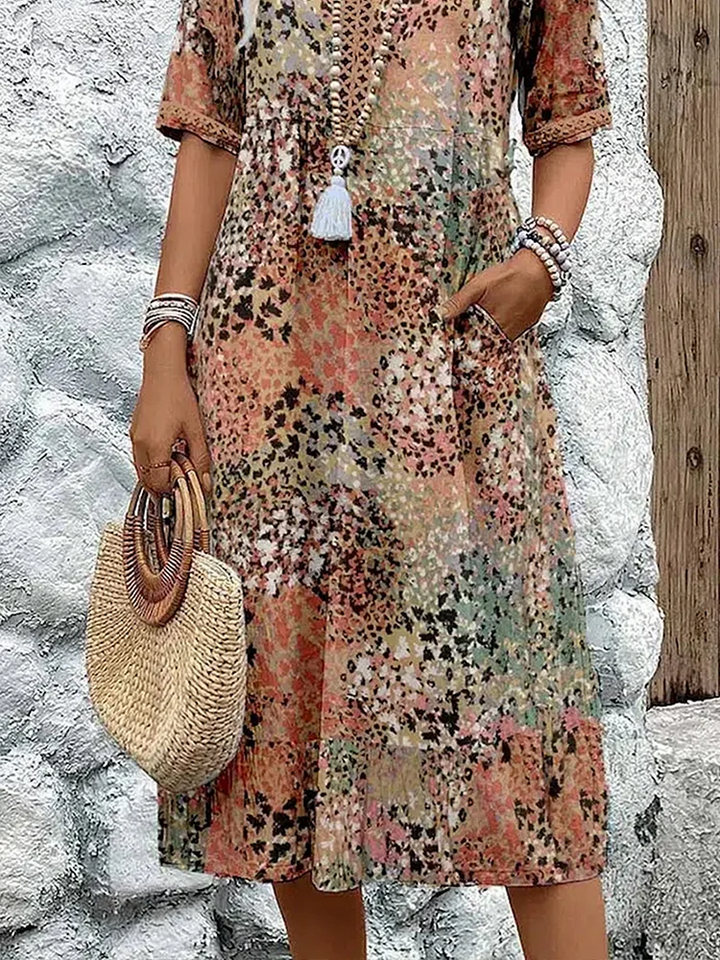 Dania | Vibrant Midi Dress with Pockets