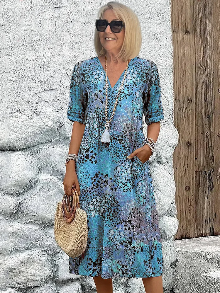 Dania | Vibrant Midi Dress with Pockets