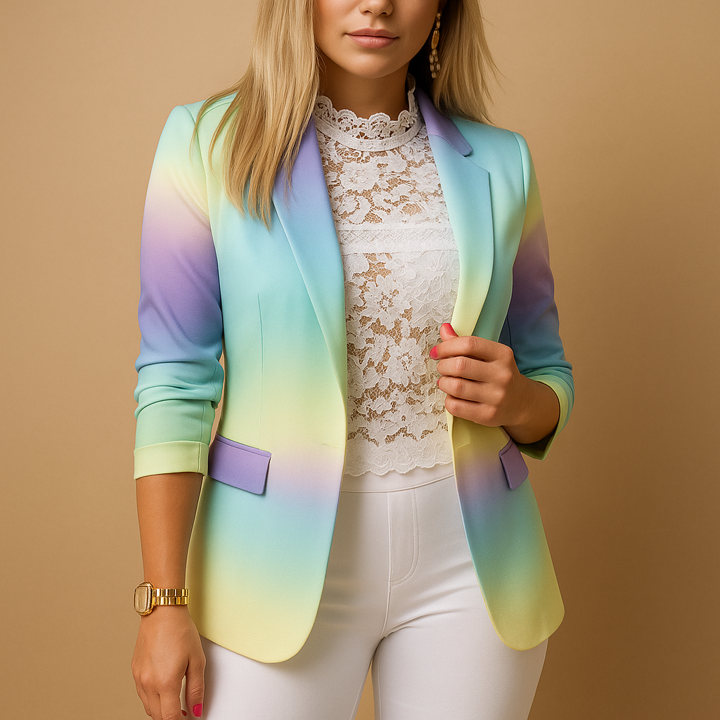 Rive | Elegant Women’s Blazer with Vibrant Print and Shawl Collar