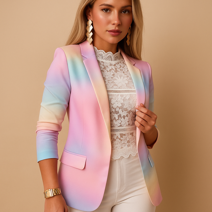 Rive | Elegant Women’s Blazer with Vibrant Print and Shawl Collar