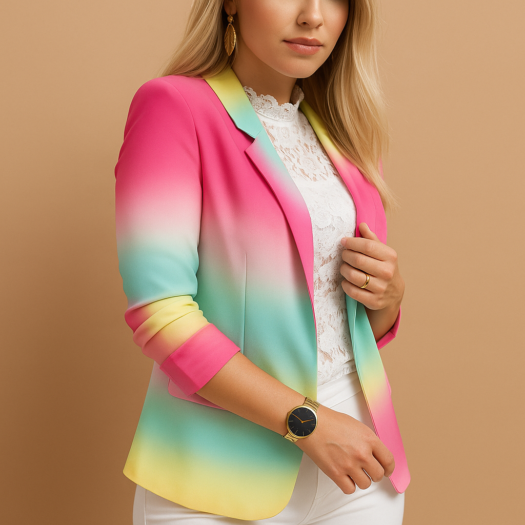Rive | Elegant Women’s Blazer with Vibrant Print and Shawl Collar