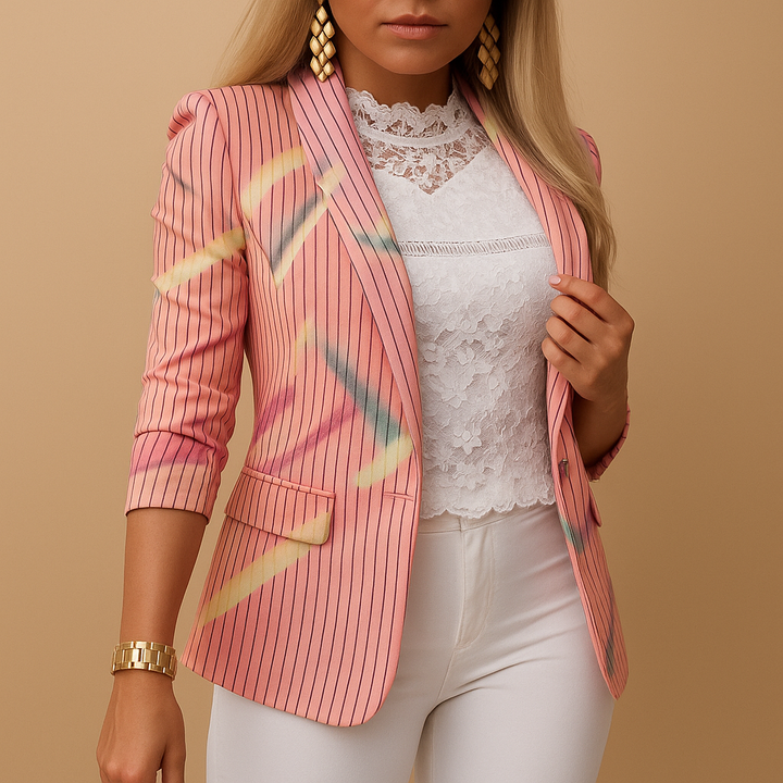Rive | Elegant Women’s Blazer with Vibrant Print and Shawl Collar