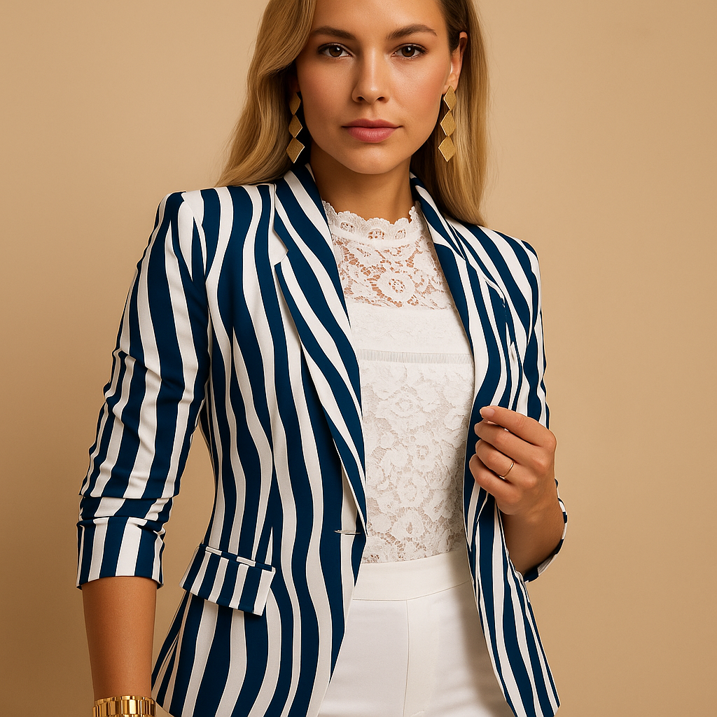Rive | Elegant Women’s Blazer with Vibrant Print and Shawl Collar