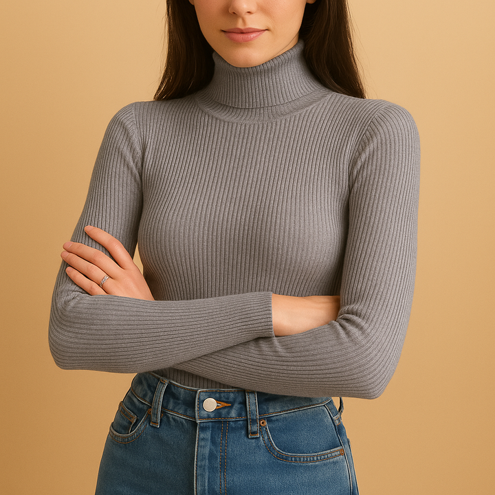 Elegant knitted turtleneck sweater for women | Marije
