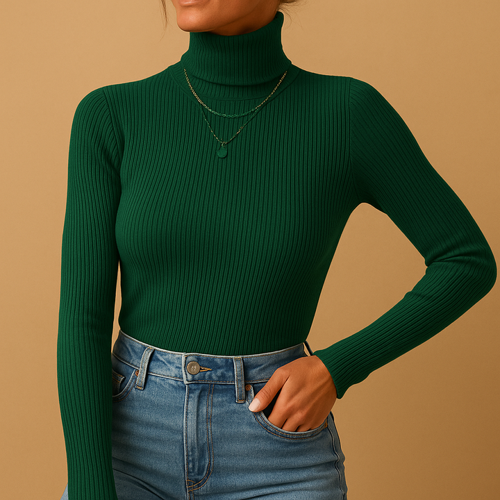 Elegant knitted turtleneck sweater for women | Marije