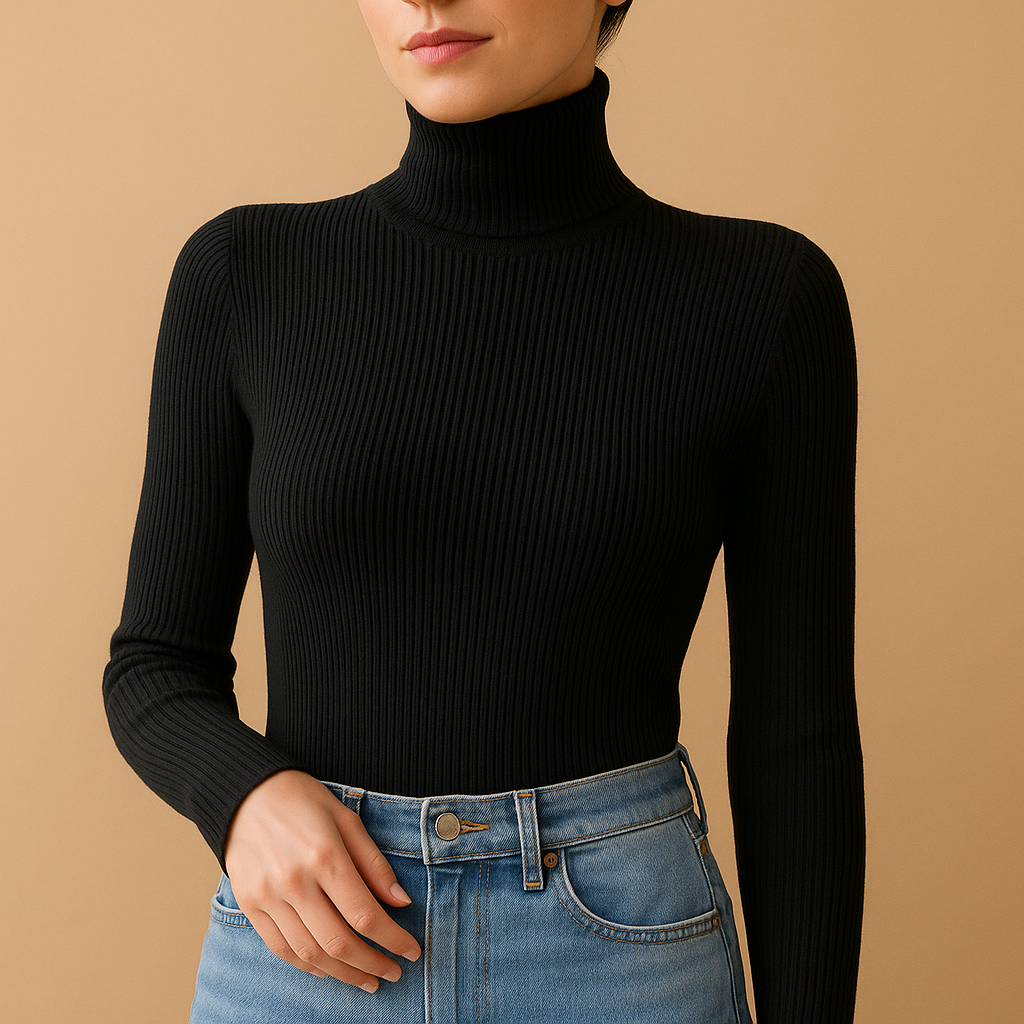 Elegant knitted turtleneck sweater for women | Marije