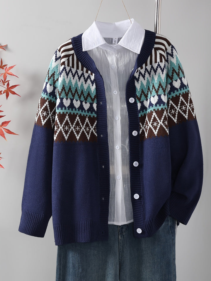 Sofia | Classic Knitted Cardigan with Pattern