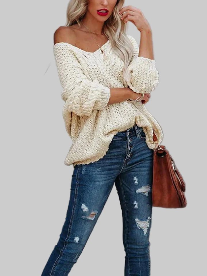 Fall V-Neck Long Sleeve Sweater