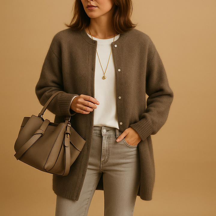 Knitted women’s cardigan with buttons and long sleeves | Liora  Do
